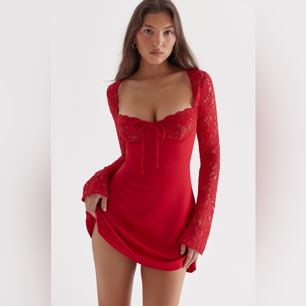 House of CB red Jennica mini dress NWT